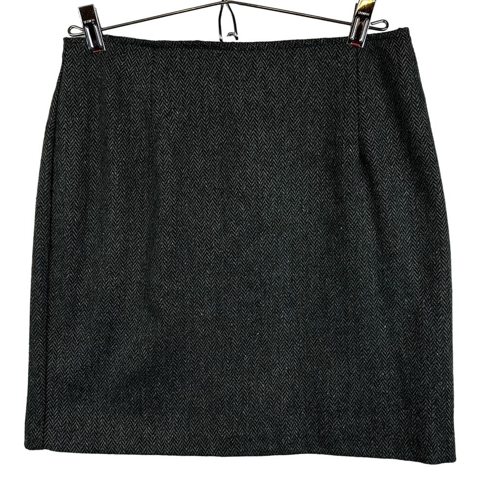 Vintage Star City Clothing Company Mini Skirt Wool Grey Black Herringbone 7 USA